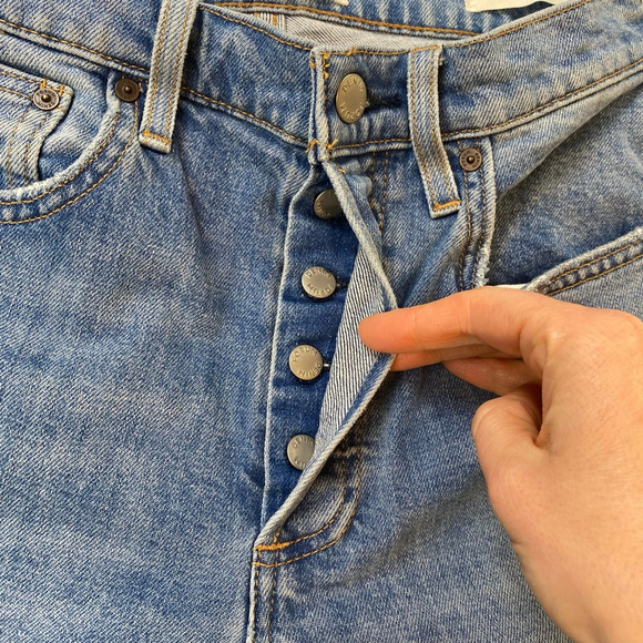 Denim Forum Blue Yoko High Rise Slim Jeans Women's 28 Aritzia Cute Organic Chic - Picture 8 of 16